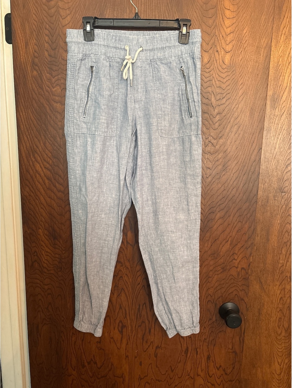 Athleta Cabo Linen Jogger Pants Size 4 Light Blue